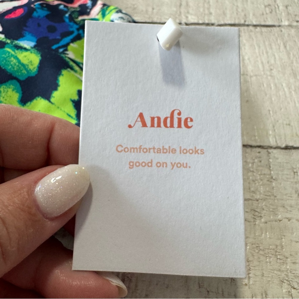 Andie Multicolor Scoop Bikini Top - Navy, Pink, Green, Blue - Picture 5 of 13